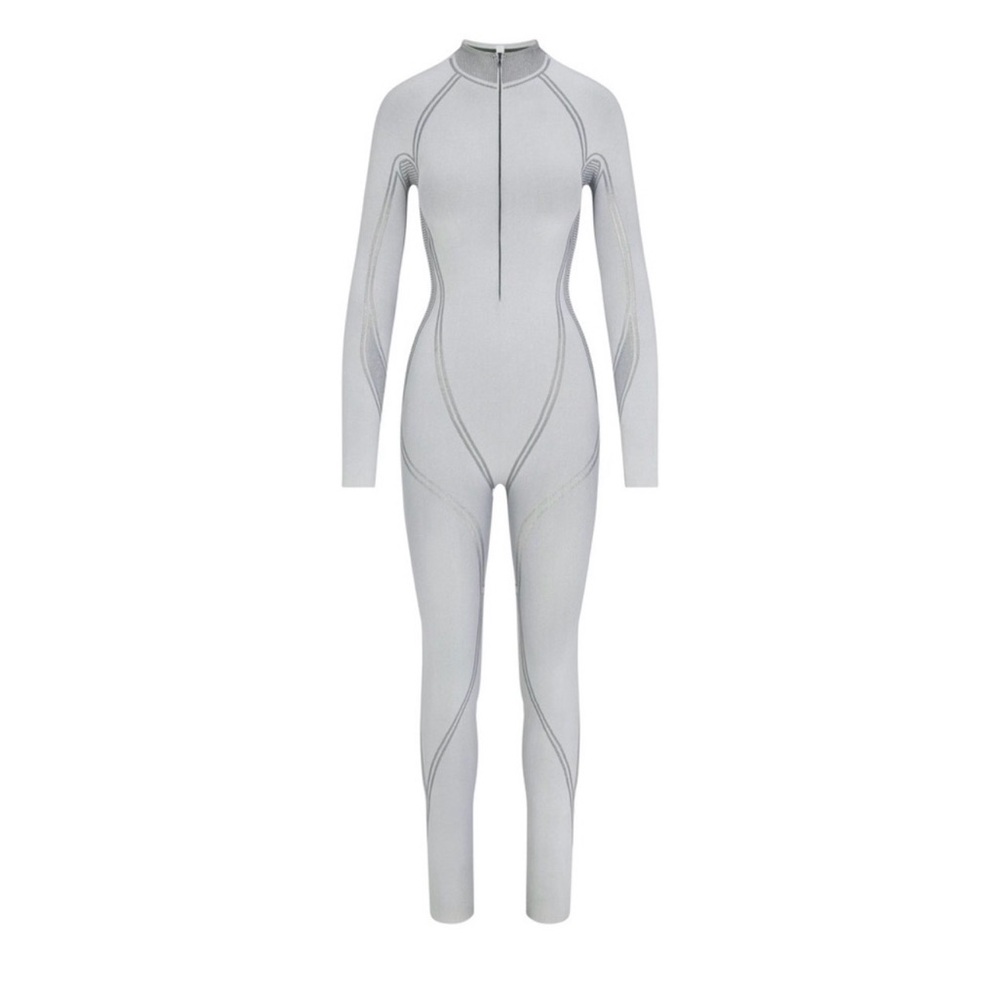 SKIMS Light Gray Long Sleeve first layer ski Bodysuit - Picture 4 of 8